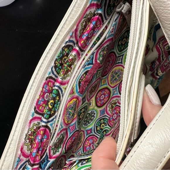 Vera Bradley Palm Beach Gardens Perfect Shoulder Bag Spring Purse Silk Cotton - Picture 4 of 5